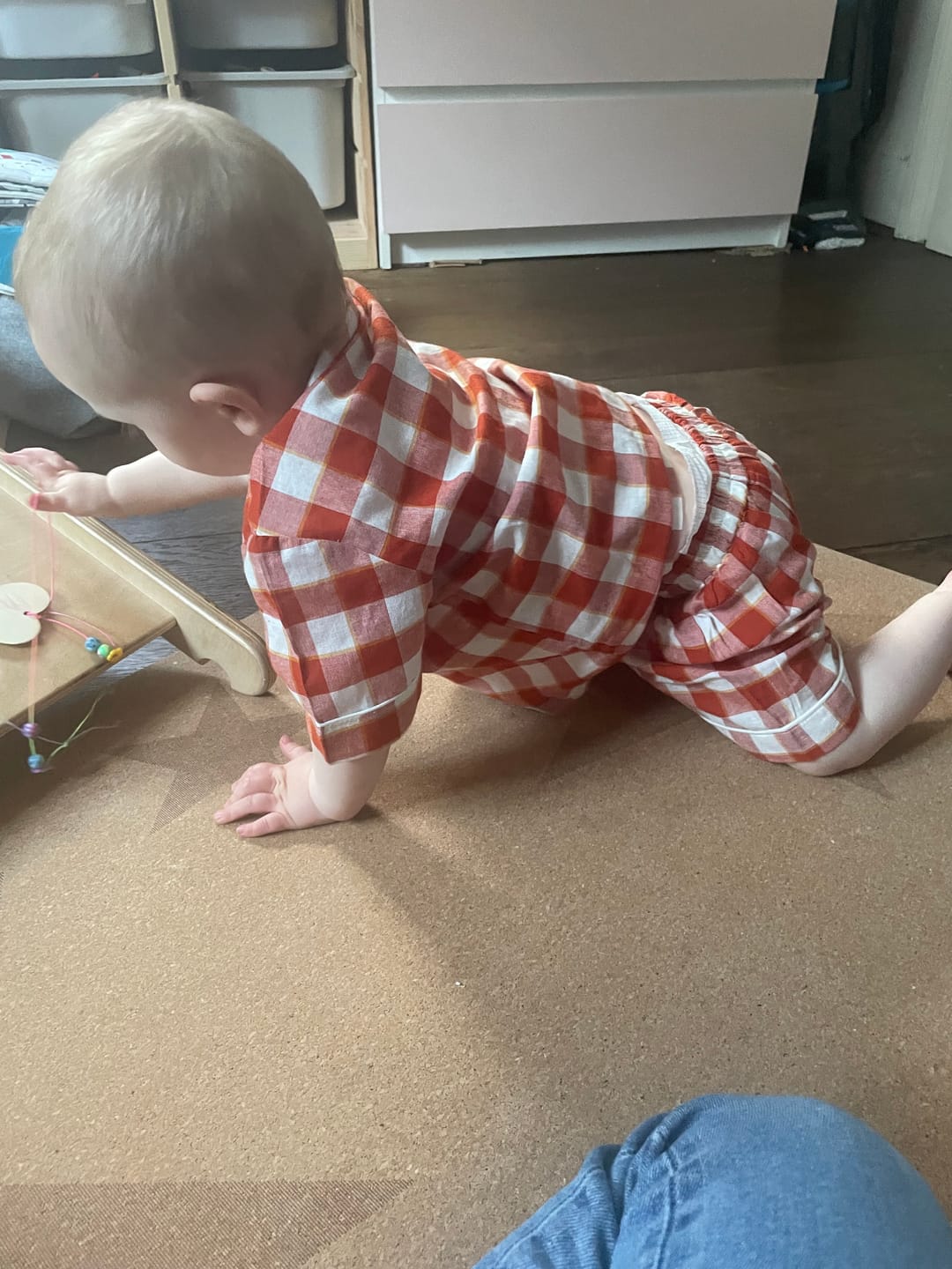 Customer photo review of Red Checkered Button Through Pyjama Short Set