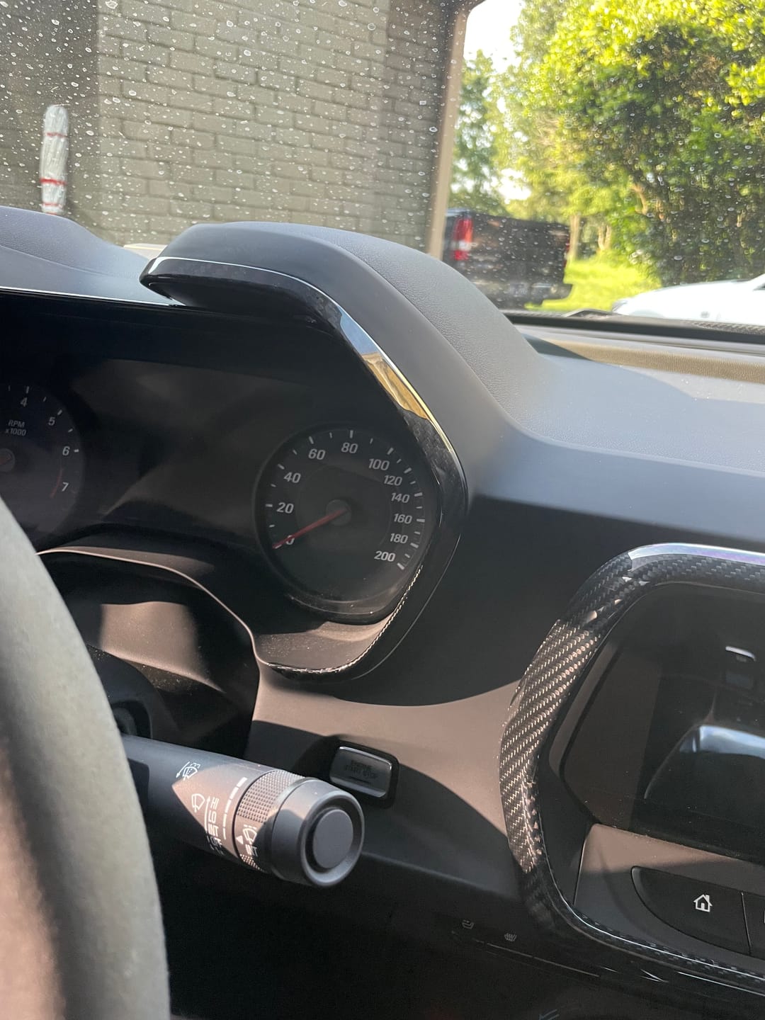 Customer photo review of 2016-2024 Carbon Fiber Gauge Cluster Bezel Chrome Delete Cover
