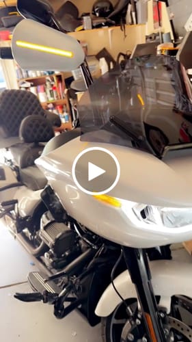 Customer video review of Color Matched hand guard with LED for Harley Touring & Softails
