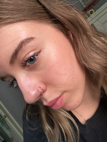 Customer photo review of Spiral Nose Ring (20 Gauge)