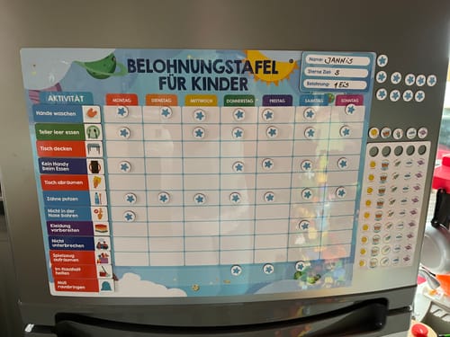 Customer photo review of Edubini Magnetische Belohnungstafel