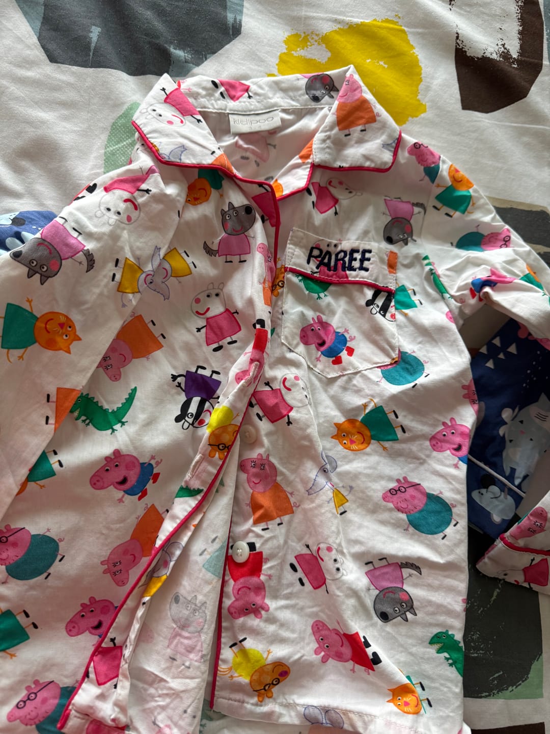 Customer photo review of White Doodle Peppa Pig Night Suit