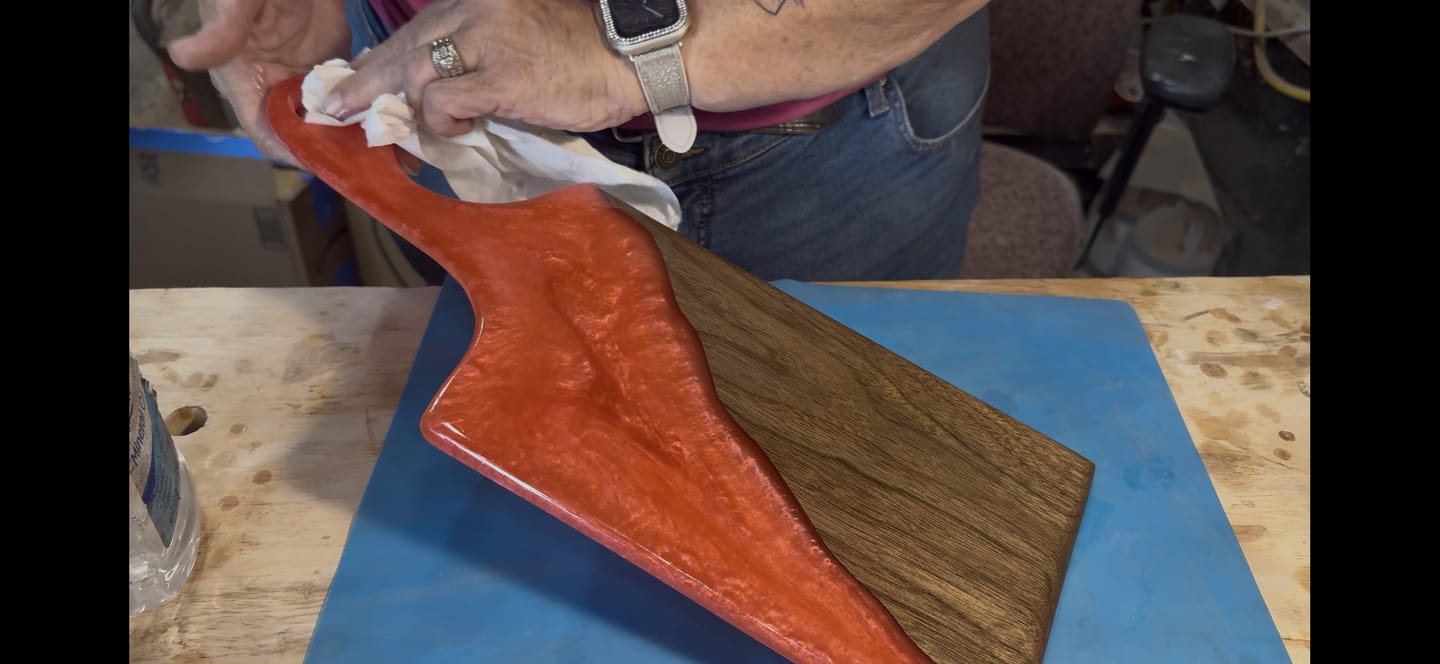Customer photo review of 17.5x7x1" Small Free Flow Charcuterie Board Silicone Mold