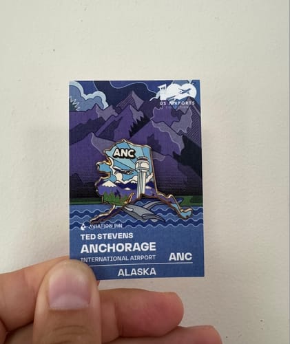 Customer photo review of Airport Enamel Pin | ANC - Alaska