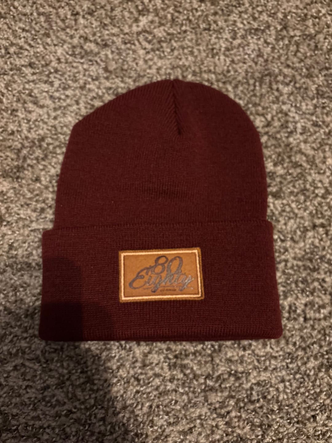 Customer photo review of 80eighty® Maroon Patch Beanie