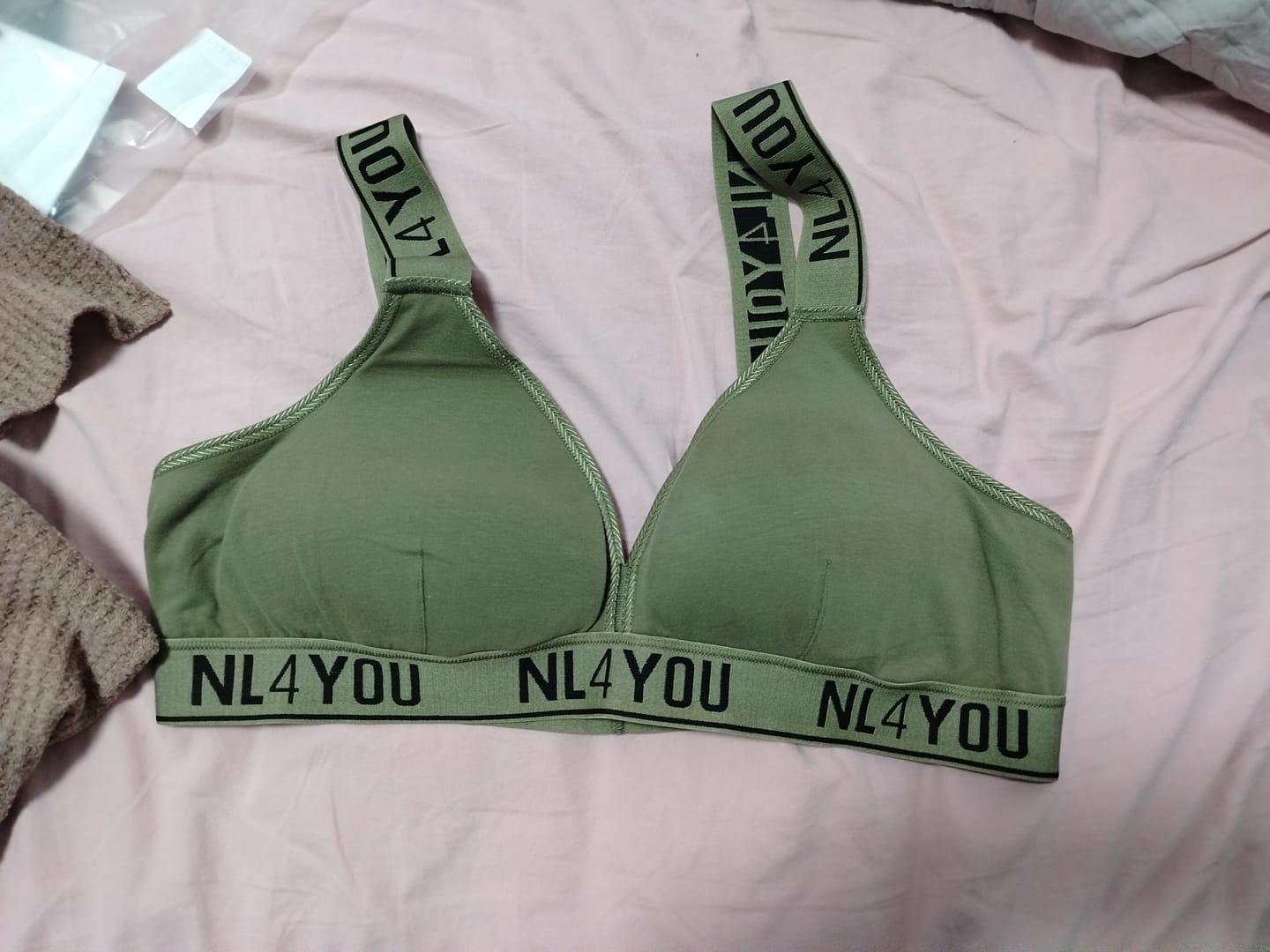 Customer photo review of Khaki Green - Памучен бралет