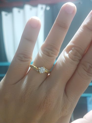 Customer photo review of .50ct Aristi Twisted Engagement Ring (ON HAND)