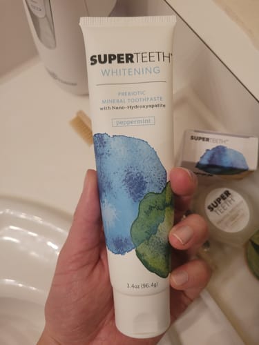 Customer photo review of Whitening Prebiotic Nano-Hydroxyapatite Toothpaste