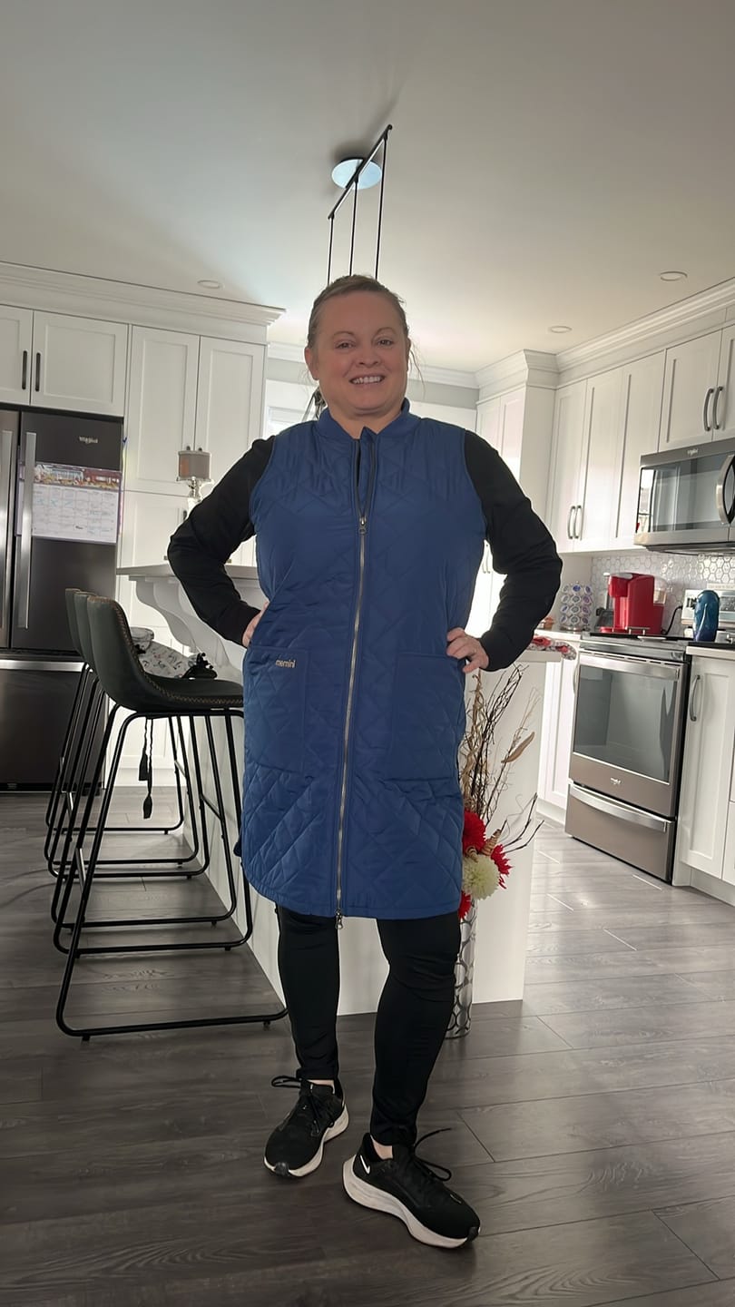 Customer photo review of Long Liner - Peony Blue