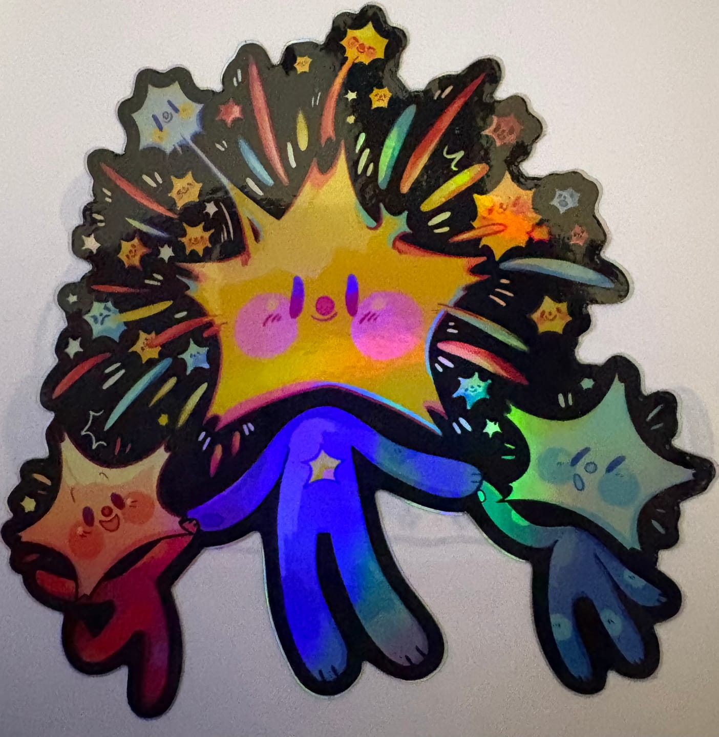 Customer photo review of Holographic Fireworks Star Babies Stickers