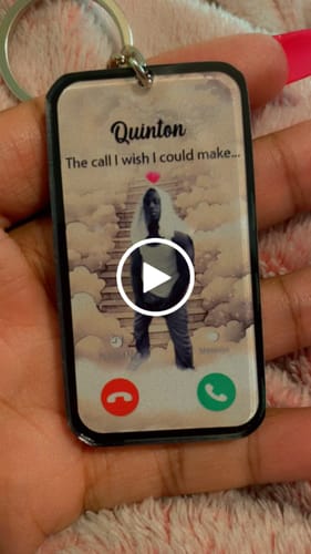 Customer video review of The Call I Wish I Could Take Memorial Sympathy Gift Remembrance Keepsake Photo Personalized Acrylic Keychain
