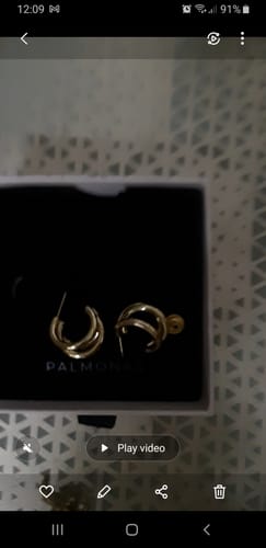 Customer photo review of Triple Circle Hoop Earrings