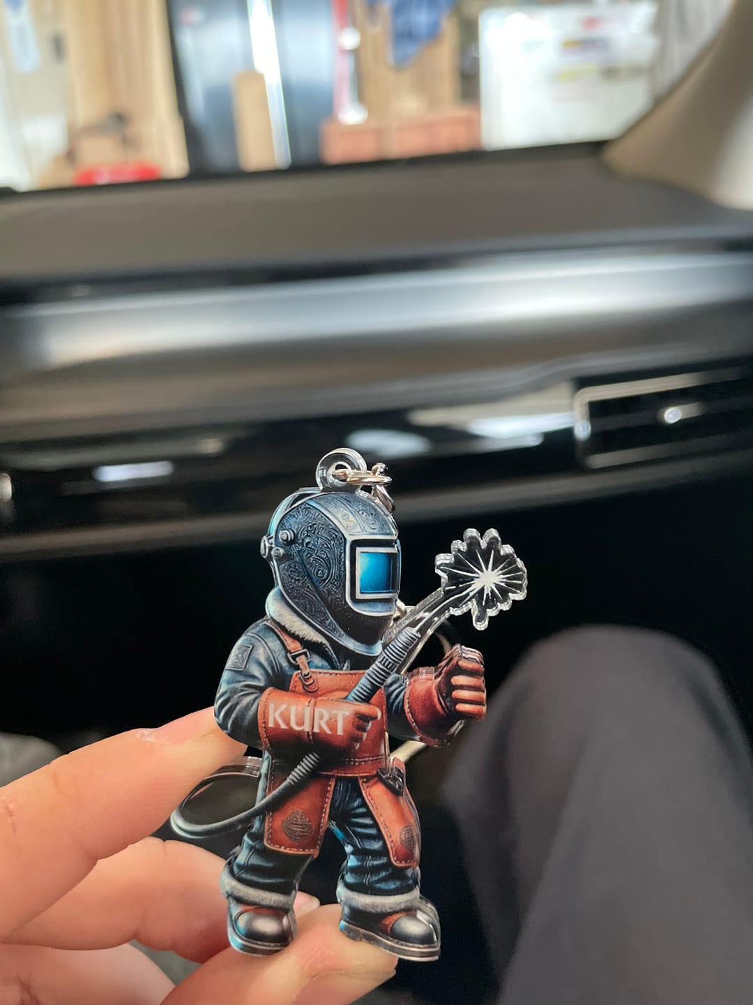 Customer photo review of Personalized Welder Custom Name Keychain