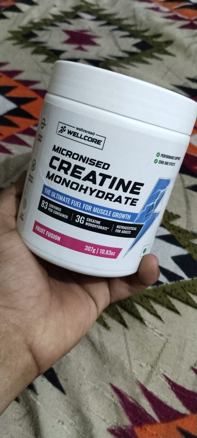 Customer photo review of Wellcore Creatine Monohydrate (Fruit Fusion, 83 Servings) + YouWeFit Omega-3 Triple Strength Fish Oil (1250mg, 30 Capsules)