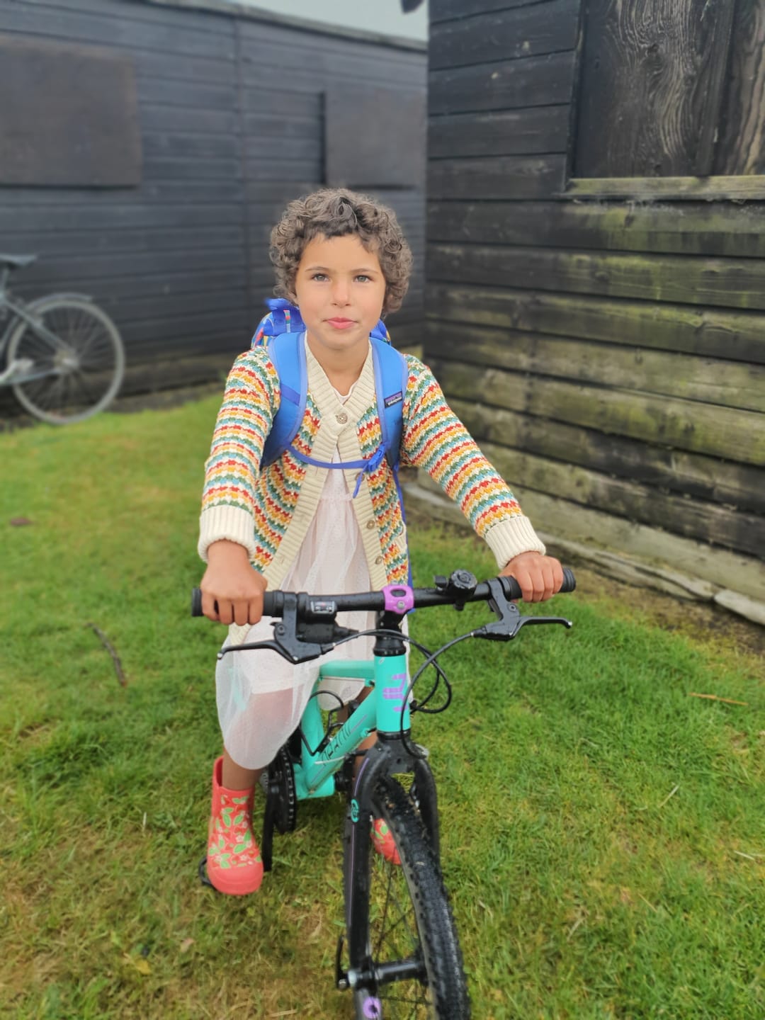 Customer photo review of From One To Another Rainbow Days Knitted Cardigan