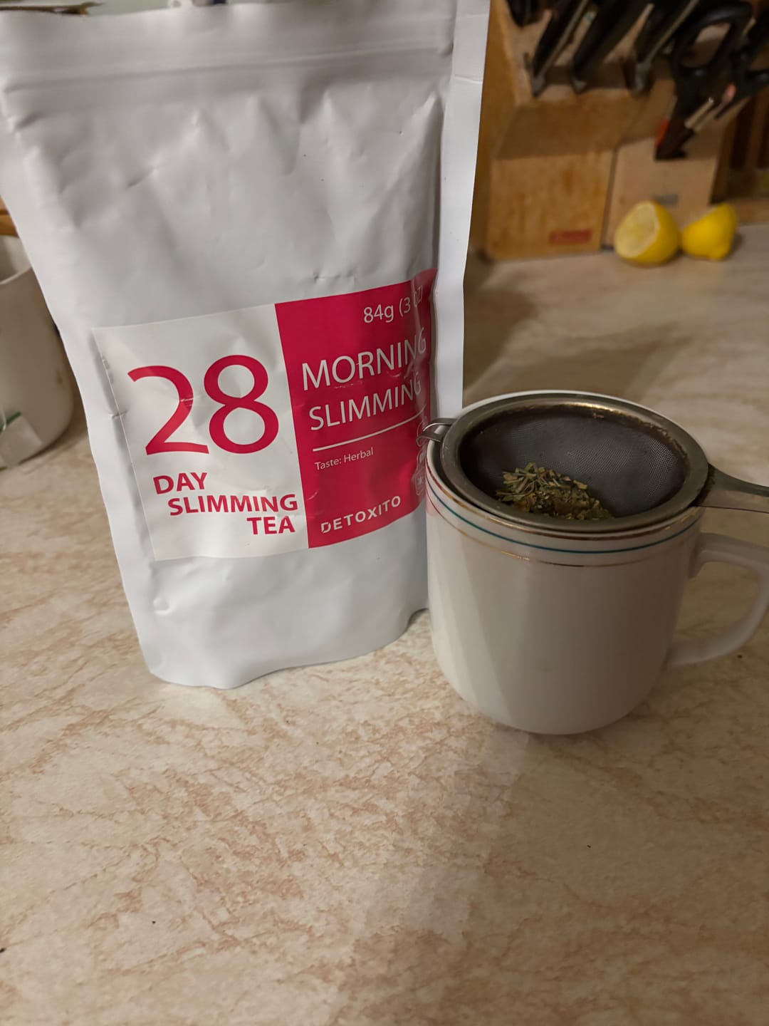 Customer photo review of Ranní hubnoucí čaj (28 denní)