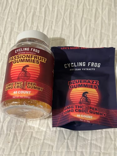 Customer photo review of Passionfruit Gummies, 10mg THC + 10mg CBD
