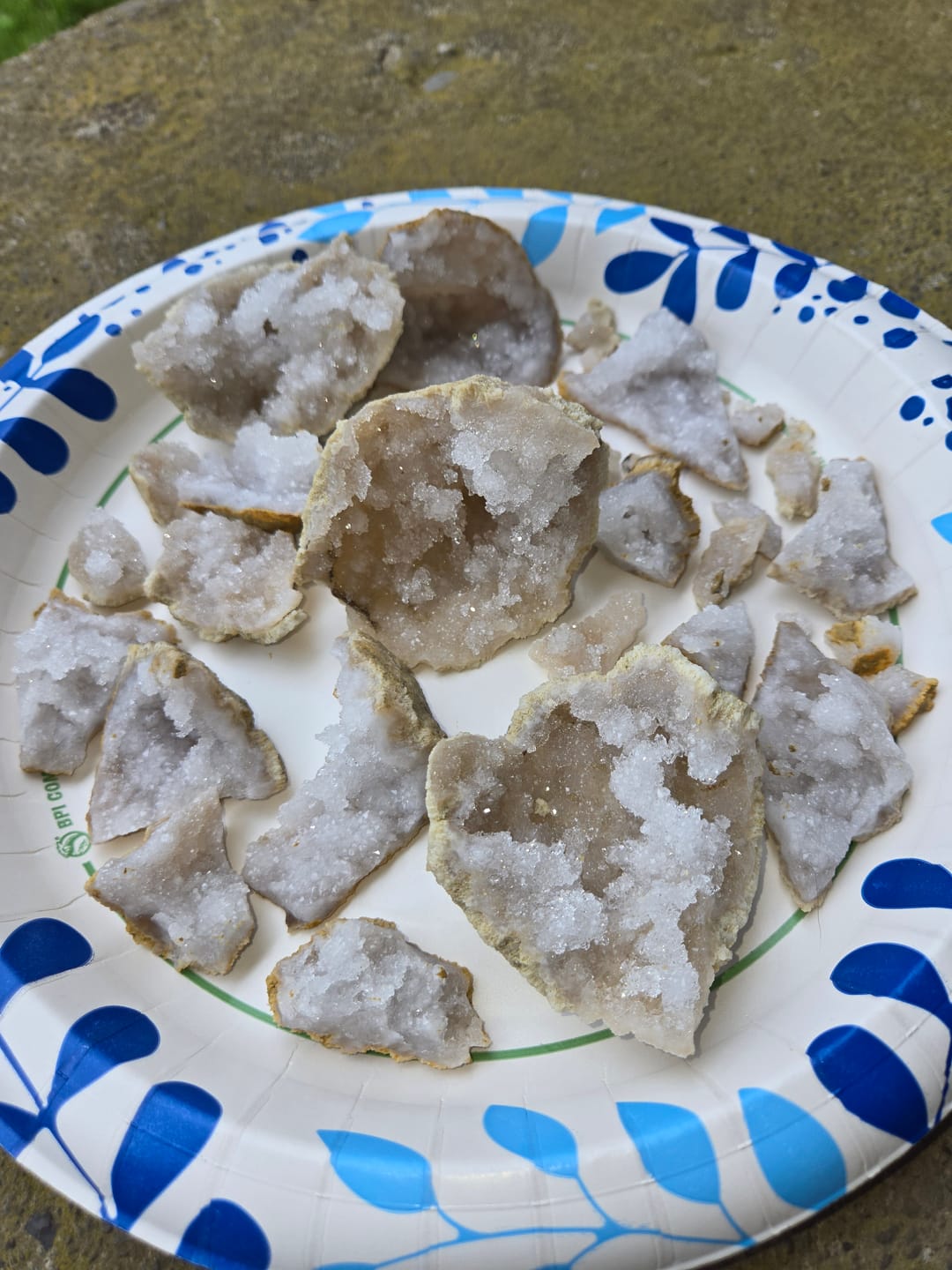 Customer photo review of Gallon Bucket of Quartz Geodes