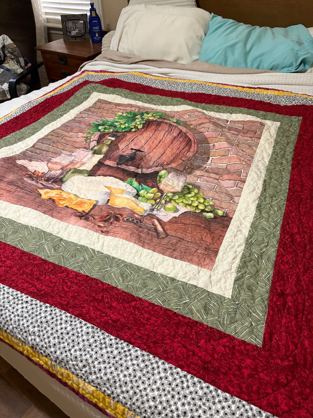 Customer photo review of White Wine & Hors D'oeuvres Fabric Panel - Variation 1