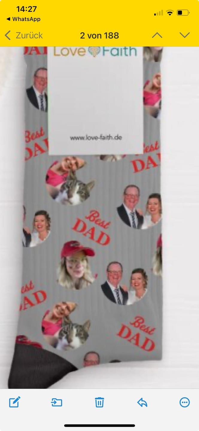 Customer photo review of Bester Papa - Personalisierte Socken für die Familie mit Foto