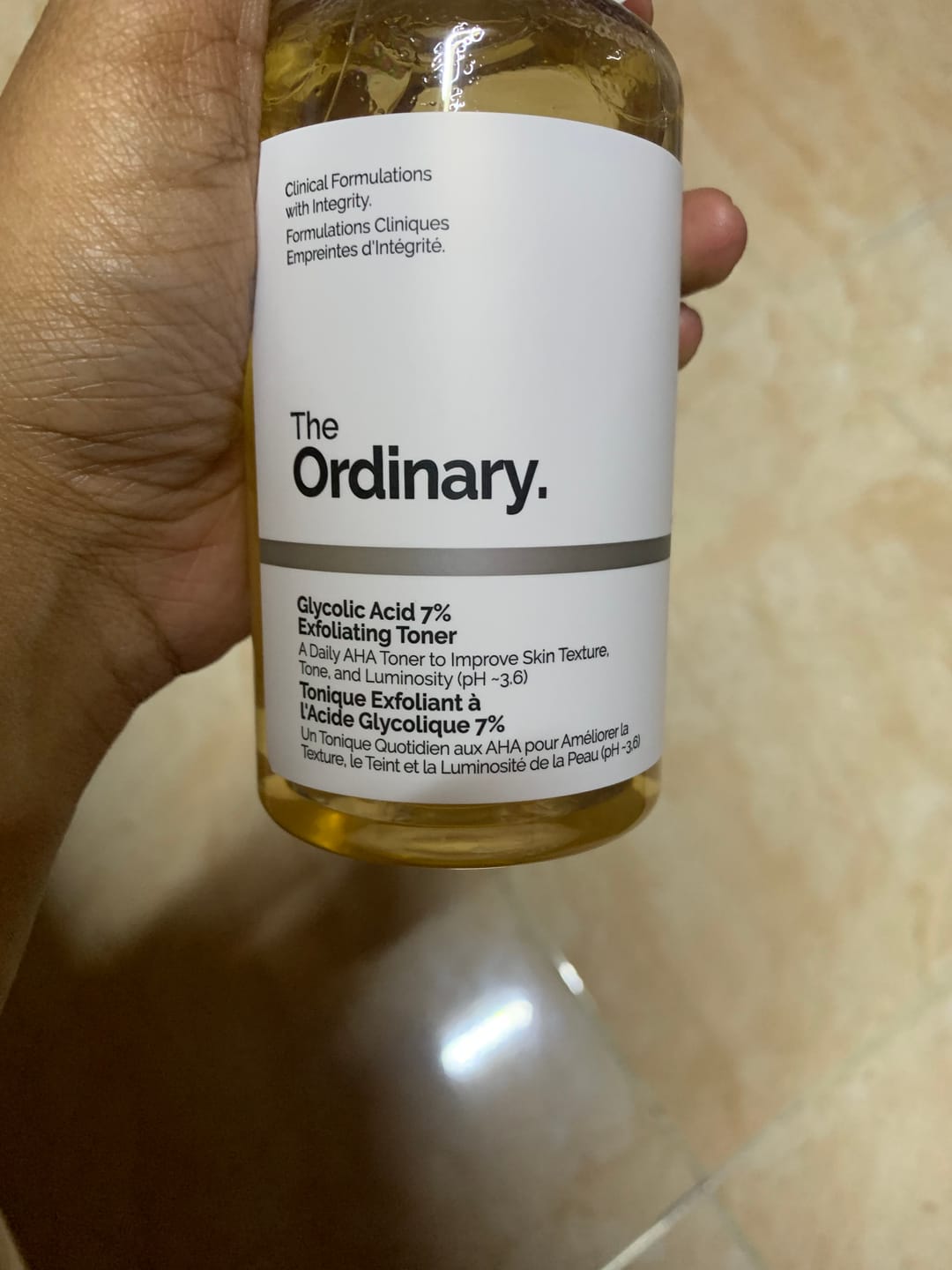 Customer photo review of تونر حمض الجليكوليك 7% من ذا اورديناري لتقشير وتفتيح البشرة
 - 240مل