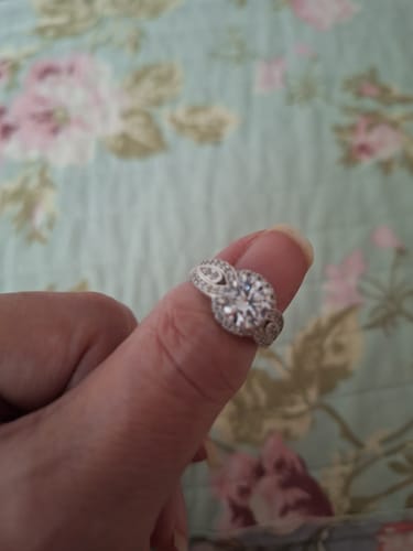 Customer photo review of Halo Woven CZ Ring in Sterling Silver