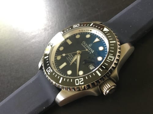 Customer photo review of Oceaneva Men's Deep Marine Explorer II1250M Pro Diver Watch Blue Black Watch Black Bezel