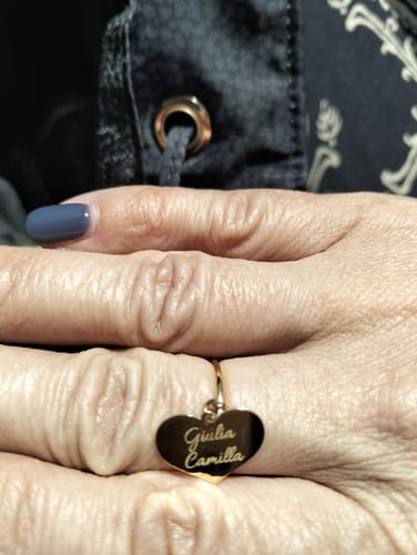 Customer photo review of Anello Cuore Pendente In Oro 18kt