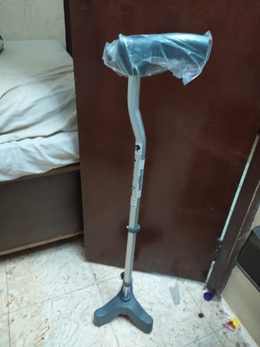 Customer photo review of Avanti L Shape Quadripod Stick | Aluminum Walking Stick with Adjustable Height | Light Weight | 4 Legged Base (Grey)