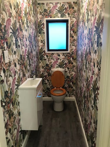 Customer photo review of Tropical Dreams Wallpaper - Off-White