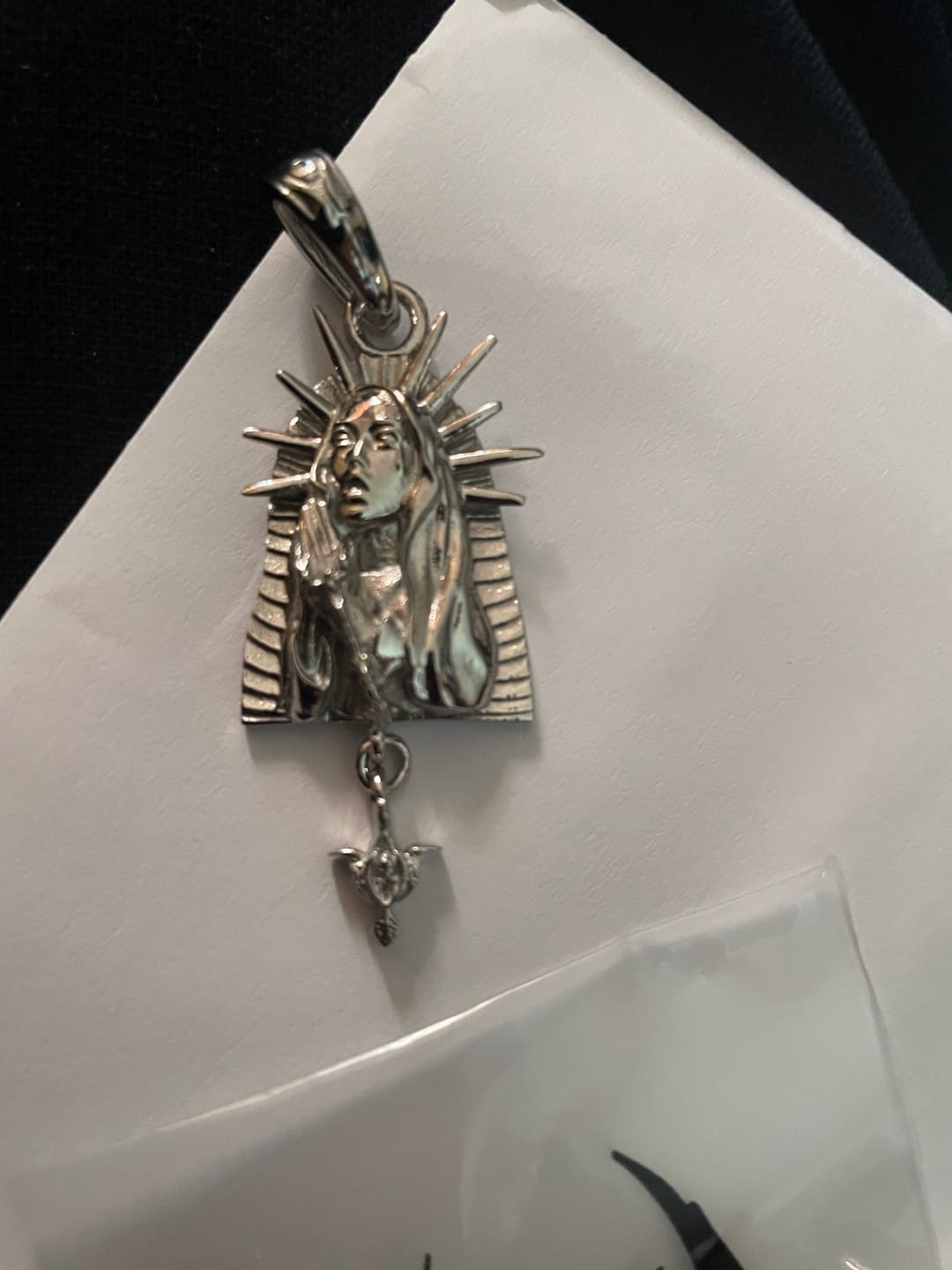 Customer photo review of VIRGIN MARY PENDANT