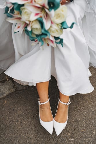 Customer photo review of Ankle Strap Heels For Small Feet AP101