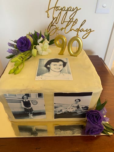 Customer photo review of Photo Collage - Custom Edible Icing Image