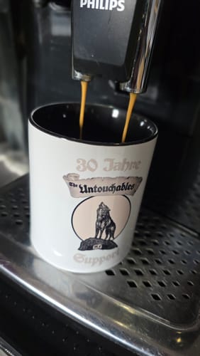 Customer photo review of TassenExpress - Becher Keramik Tasse mit Logo bedruckt 325ml Firmenlogo