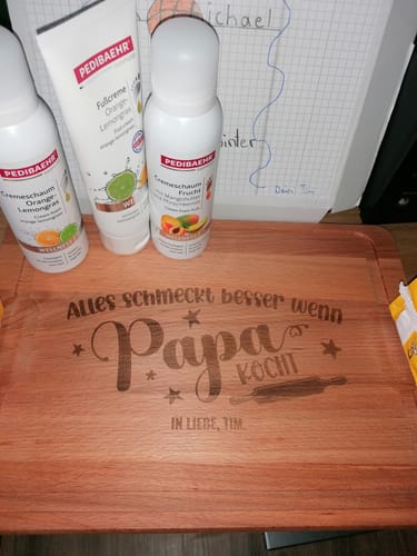 Customer photo review of Wenn Papa kocht - Schneidebrett