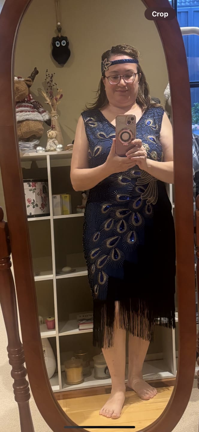 Customer photo review of Plus Size Lena Flapper Dress - Blue