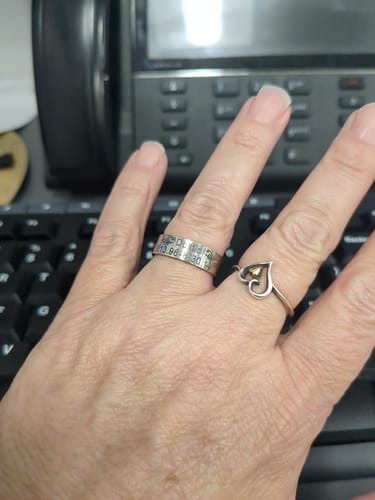 Customer photo review of Personalized Wings Memorial Rings Set of 2 Stacking Ring