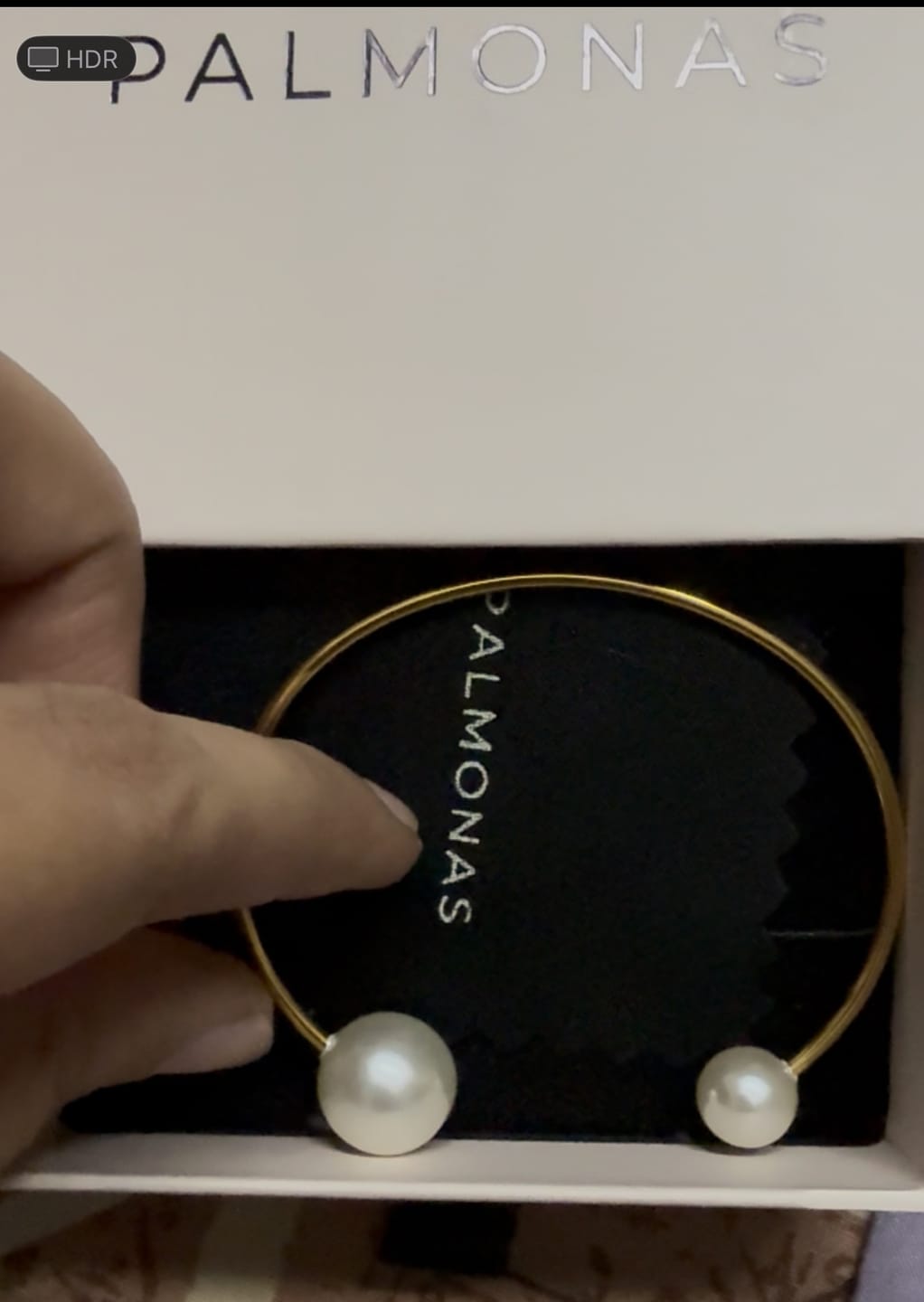 Customer photo review of Pearl Cuff Bangle Bracelet