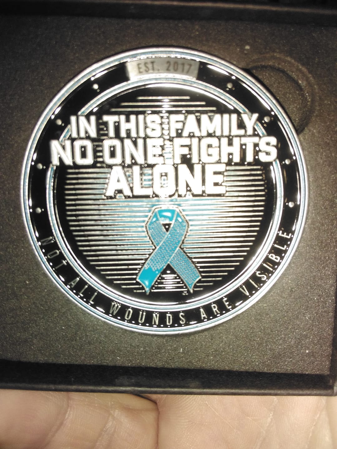 Customer photo review of PTSD Awareness - Challenge Coin