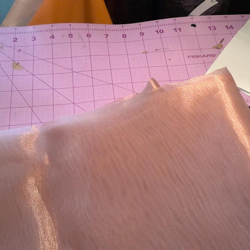 Customer photo review of Mauve Crystal Organza