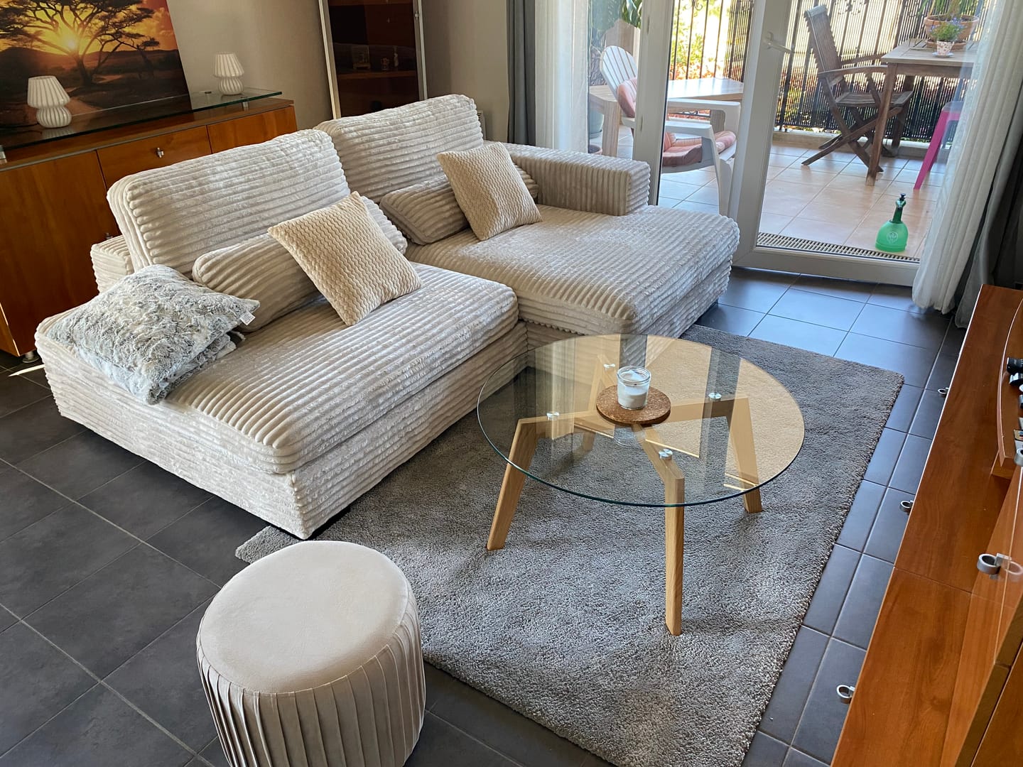 Customer photo review of Canapé d'angle convertible grande méridienne MONTPARNASSE
