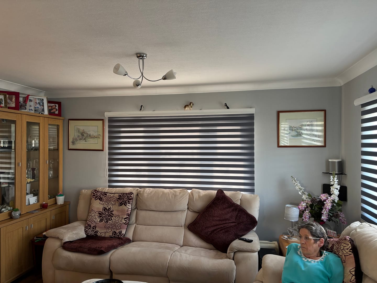 Customer photo review of Blackout Delicacy Folkstone Gray Day & Night Blinds