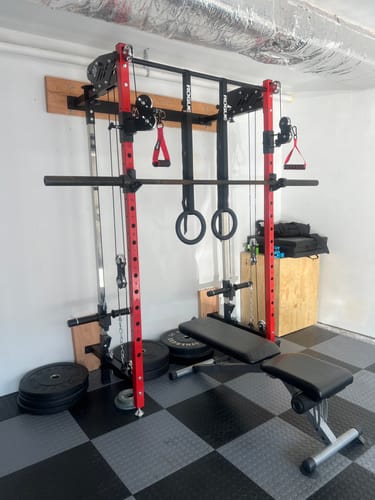 Customer photo review of CHEETAH™ Wall Mounted Folding Power Rack Functional Trainer