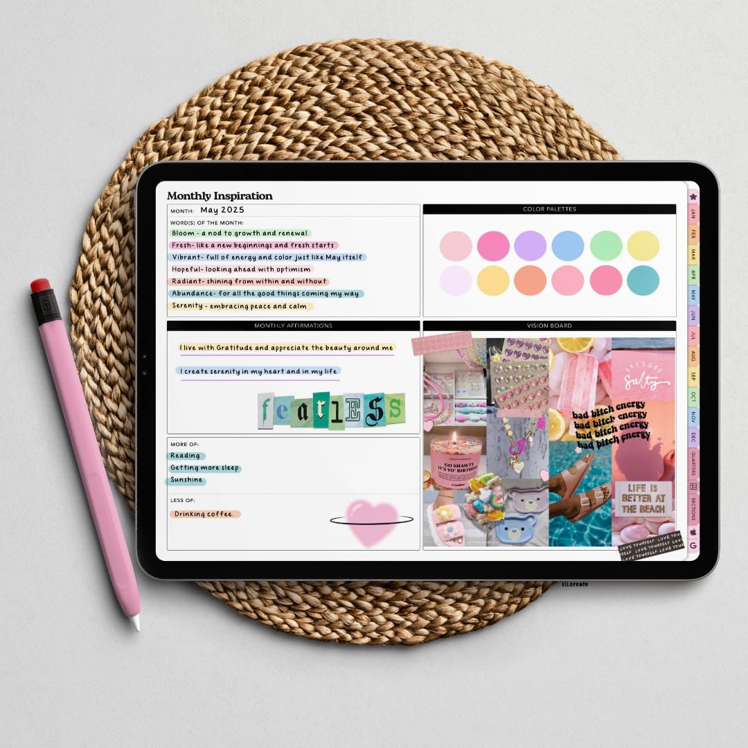 Customer photo review of Digital Planner - Undated Weekly & Daily - Rainbow Prisma Bundle