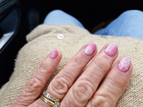 Customer photo review of Mandala | Transparent White Print Nail Polish Wraps