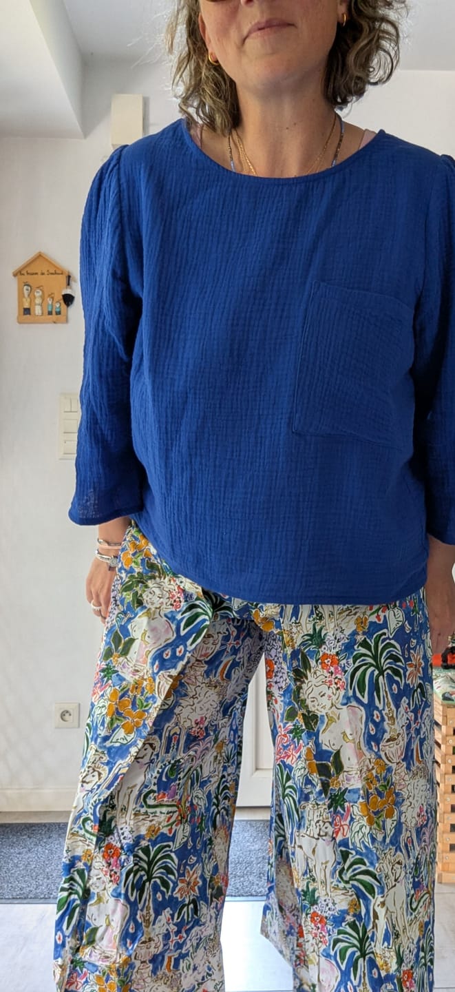Customer photo review of Pantalon drapé Mathilde - popeline de coton Venise
