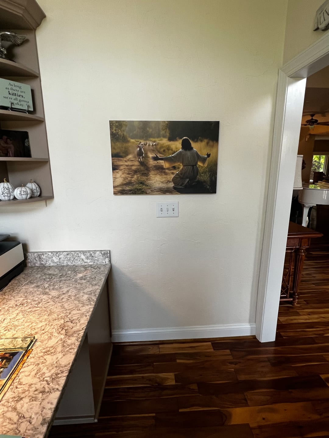 Customer photo review of Lamb Runs to Jesus Wall Art Canvas
