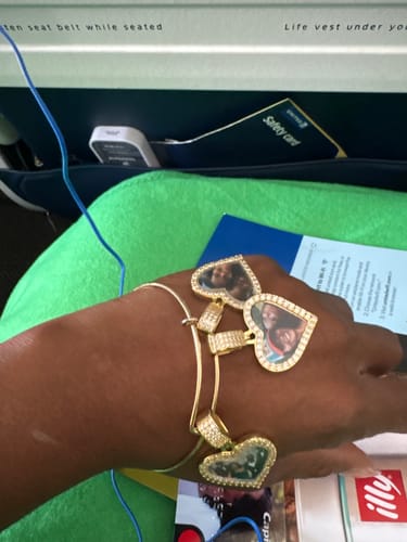 Customer photo review of Hearts Photo Bangle Bracelet