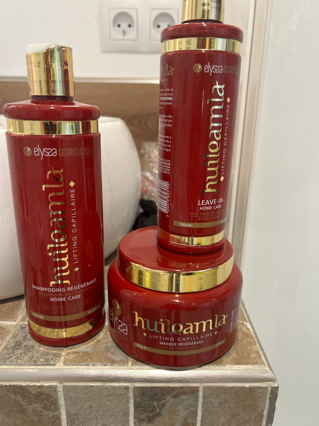 Customer photo review of Kit Entretien Shampoing Sans Sulfate & Masque et Soin Cheveux Indien Amla Plex - 2x500ml + 300 ml