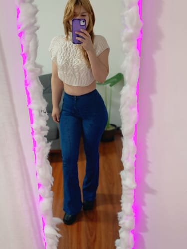 Customer photo review of Jeans Flare Azul Lineal | Modelo EZ1104 | Moda Estroz | Venta Por Mayor